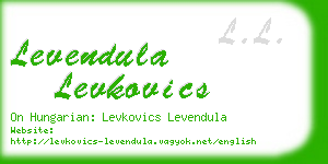 levendula levkovics business card